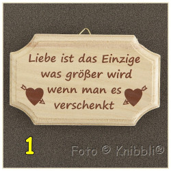 Schild Holz ca 7x11,5 cm Auswahl aus 24 Sprüche