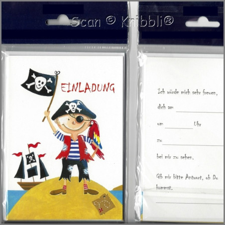 Einladungskarte Klappkarte mit Umschlag 001 Pirat