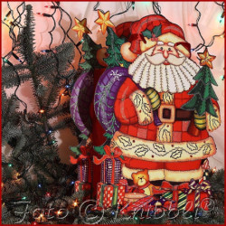 Glitter XL Geschenk Tasche Weihnachtsmann