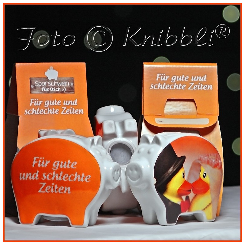 Porzellan Sparschwein mit Spruch 05