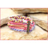 5 fach Armband Altrosa Pink Bunt
