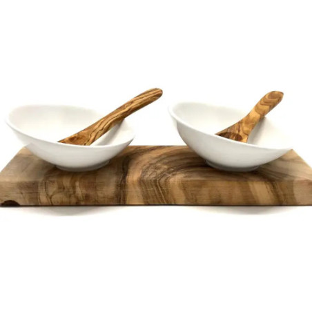 Dipschalen 2er Set aus Olivenholz