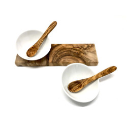 Dipschalen 2er Set aus Olivenholz