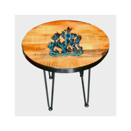 Epoxidharztisch Mangoholz mit Tattoo