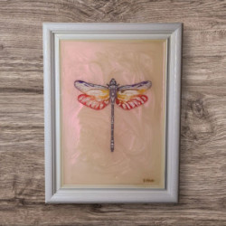 Wandbild-Epoxidharz Die Libelle