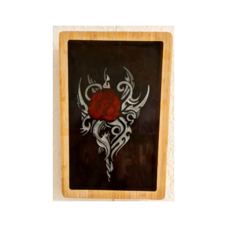 Servierbrett Epoxidharz Tribal Rose