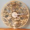 Wanduhr aus Holz, Blumen-Design