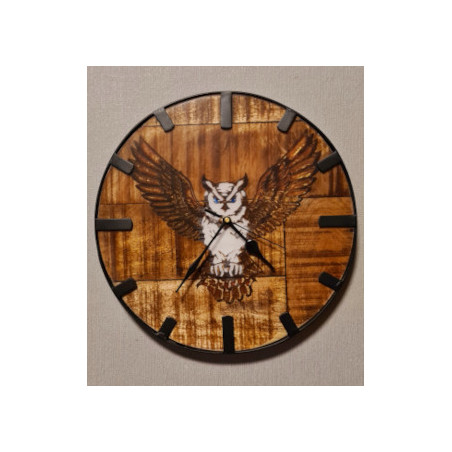 Wohnzimmeruhr modern Epoxid Eule 30 cm