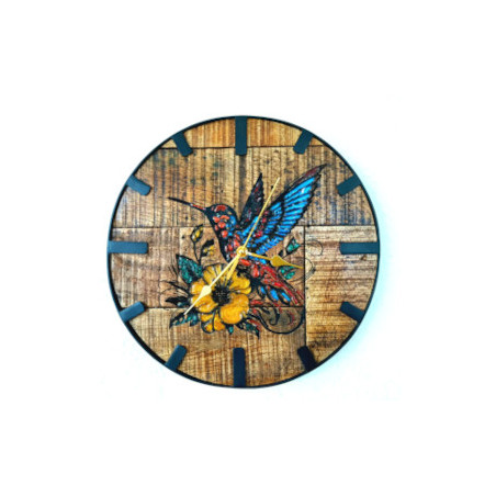 Wohnzimmeruhr modern Epoxid Kolibri