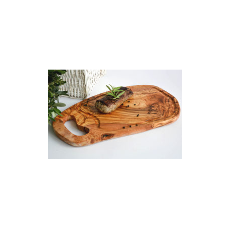 Steakbrett L33-35 RUSTIKAL mit Grifflasche und Saftrille