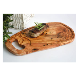 Steakbrett L36-39 RUSTIKAL mit Grifflasche und Saftrille