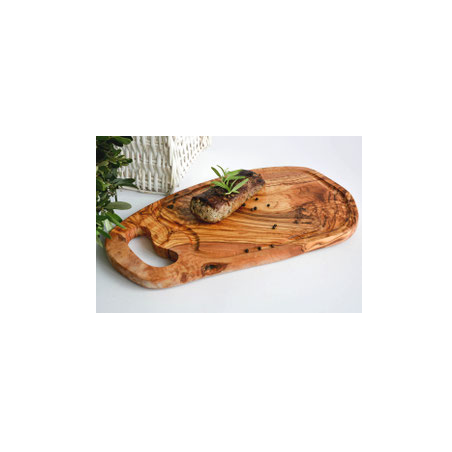 Steakbrett L36-39 RUSTIKAL mit Grifflasche und Saftrille