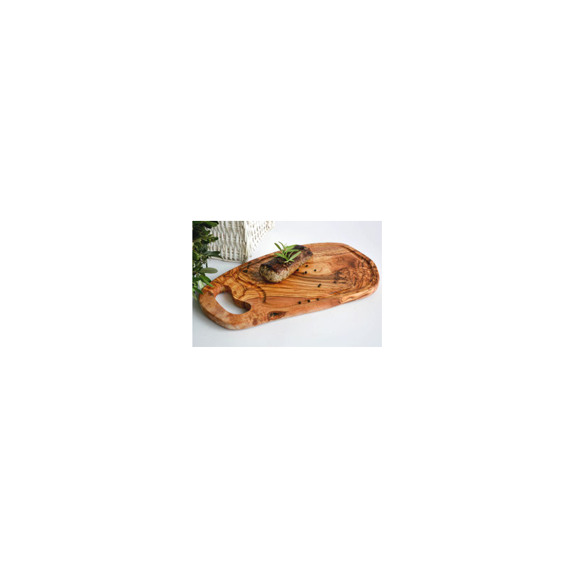Steakbrett L49-49 RUSTIKAL mit Grifflasche und Saftrille
