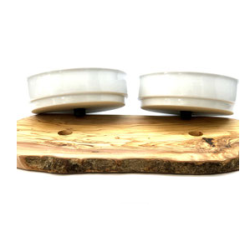 Futterstation RUSTY 2 x 0,9 Liter Porzellanschale für Futter & Wasser