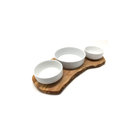 Futterstation RUSTY  2 x 0,4 Liter und 1 x 0,9 Liter Porzellanschalen