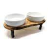 Futterstation RUSTY PLUS (2 x 1,5 Liter Porzellanschale) "aufgebockt" für Futter & Wasser