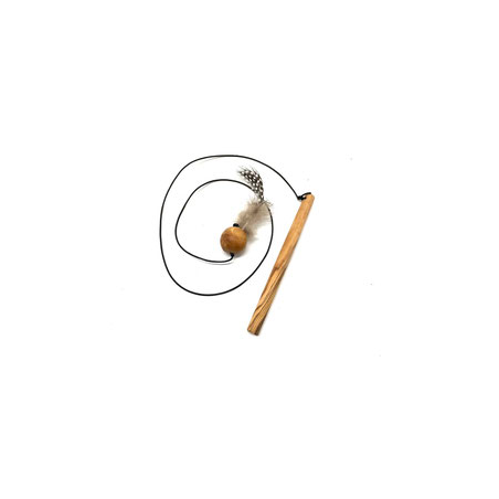 Katzenangel aus Olivenholz - 100% Natur