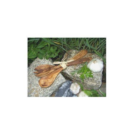 Salatbesteck MITTEL - L 30 cm aus Olivenholz