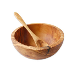 Müslischale Ø 16 cm aus Olivenholz inkl Löffel