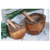 Mörser Ø 12 cmr rustikaler Rand inkl. Stößel aus Olivenholz