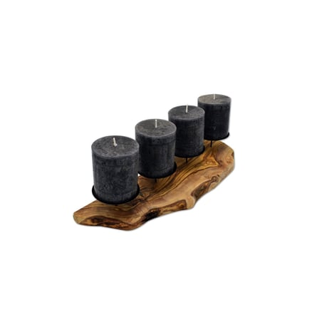4er Kerzenhalter  aus Olivenholz