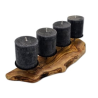 4er Kerzenhalter  aus Olivenholz