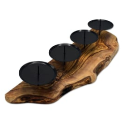 4er Kerzenhalter  aus Olivenholz