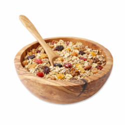 Müslischale Ø 16 cm aus Olivenholz inkl Löffel