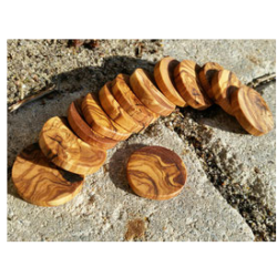 10 Holzscheiben / Astscheiben Olivenholz Ø 4cm