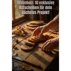 10 Holzscheiben / Astscheiben Olivenholz Ø 3cm