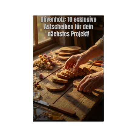 10 Holzscheiben / Astscheiben Olivenholz Ø 3cm