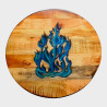 Beistelltisch aus Mangoholz mit Blue Flame Tattoo 50 cm